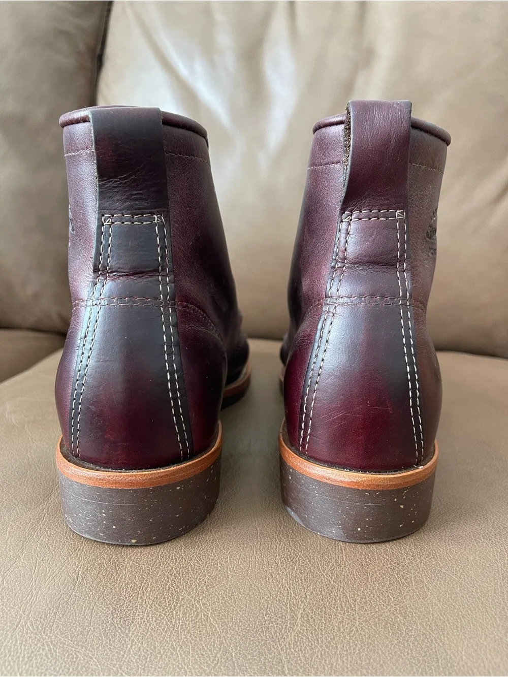 Chippewa Men's Leather Lace Up Boots Size 8.5 D Burgundy